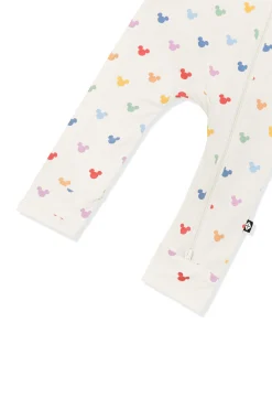 Zippered Romper in Pastel Mickey Mouse