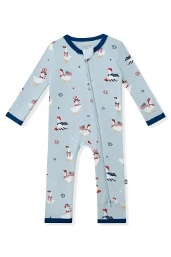 Zippered Romper in Patriotic Goose