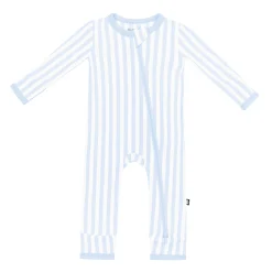 Zippered Romper in Small Mist Stripe