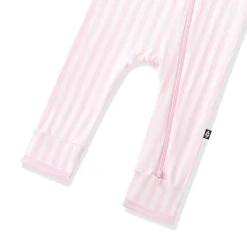 Zippered Romper in Small Sakura Stripe