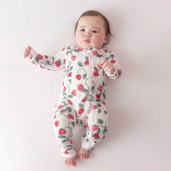 Zippered Romper in Strawberry Fields
