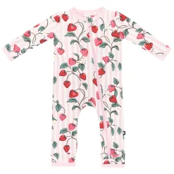 Zippered Romper in Strawberry Fields