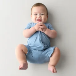 Zippered Shortall Romper in Slate