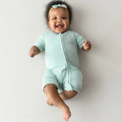 Zippered Shortall Romper in Sage