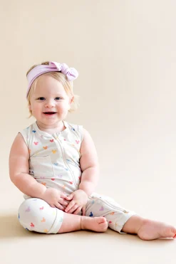 Zippered Sleeveless Romper in Pastel Mickey Mouse