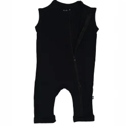 Zippered Sleeveless Romper in Midnight