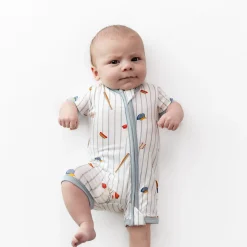 Zipper Shortall Romper in Home Run