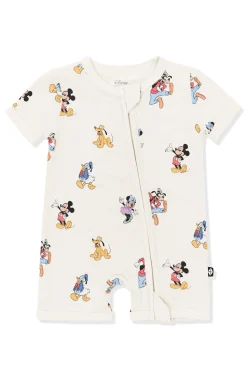 Zipper Shortall Romper in Mickey Mouse and Friends