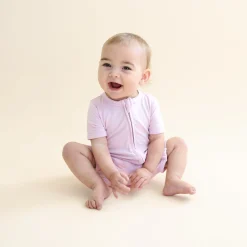 Zipper Shortall Romper in Thistle