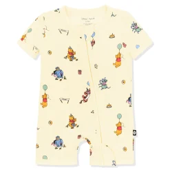 Zipper Shortall Romper in Winnie the Pooh Celebration